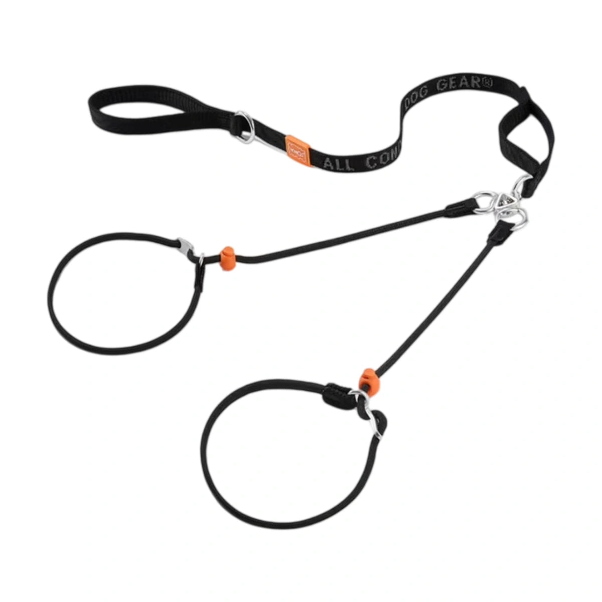 Black HOWGO double-dog leash with two slip loops