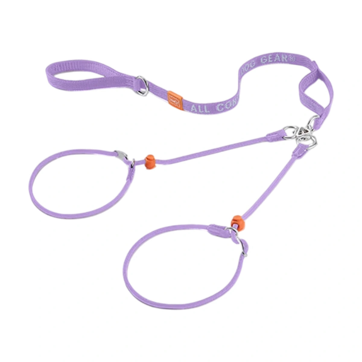 Purple HOWGO double-dog leash with two slip loops