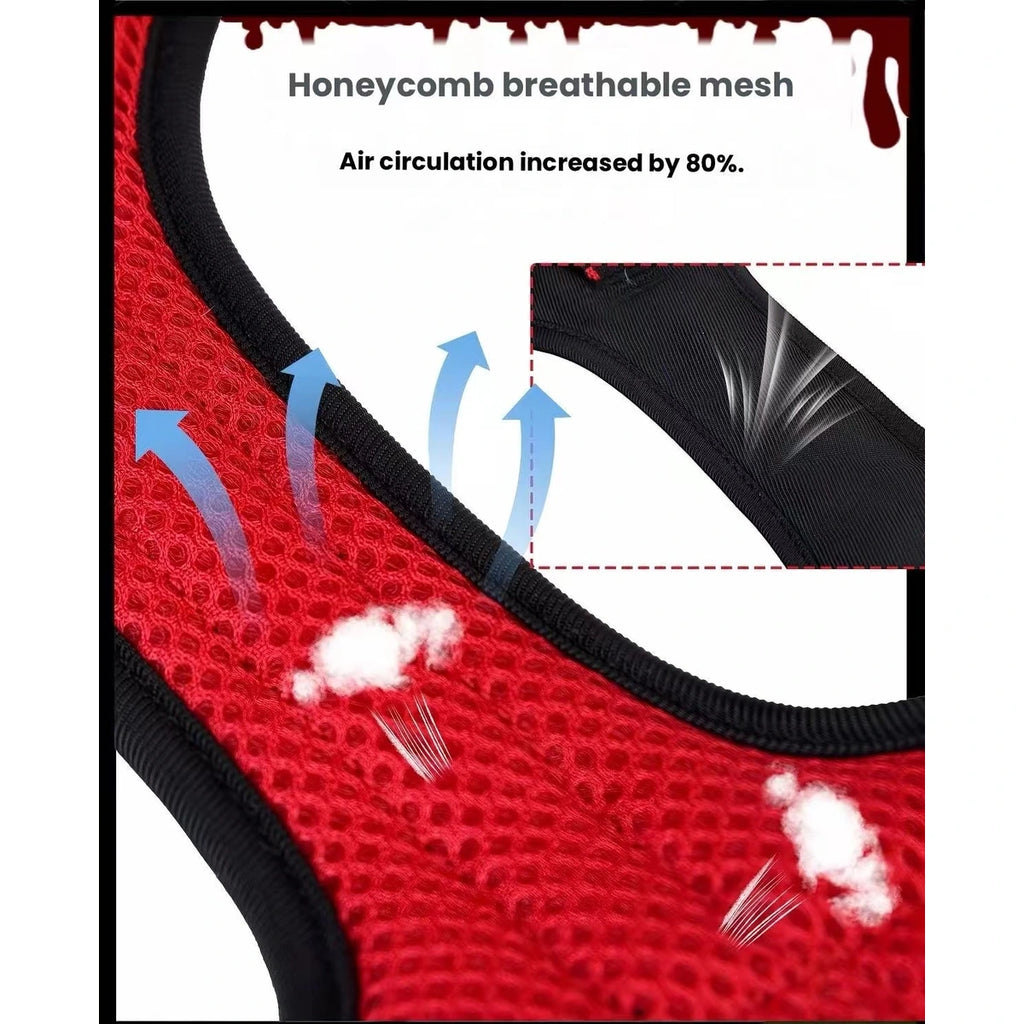 DINGKE devil-wings harness mesh lining close-up