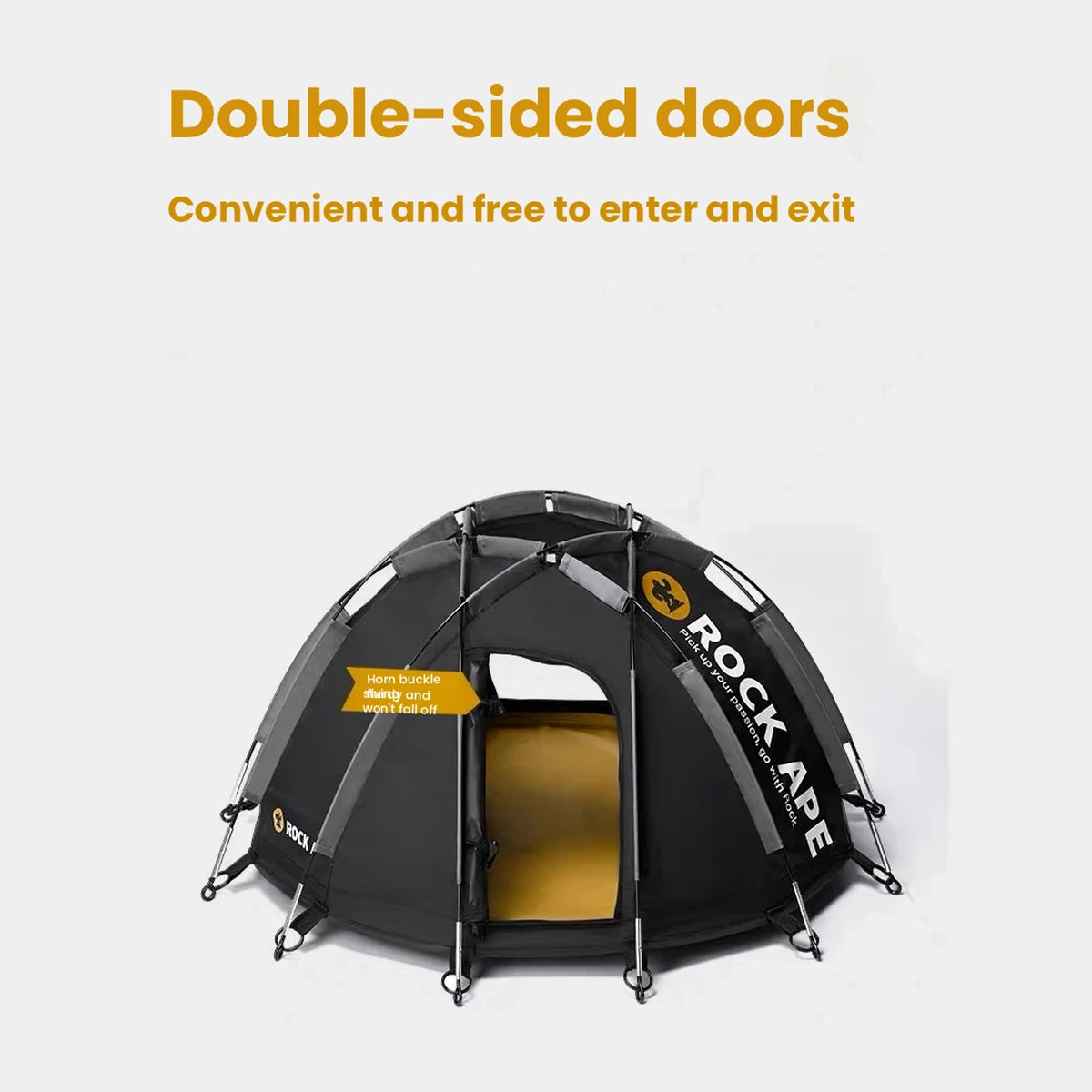 RockApe dog tent with two openable sides