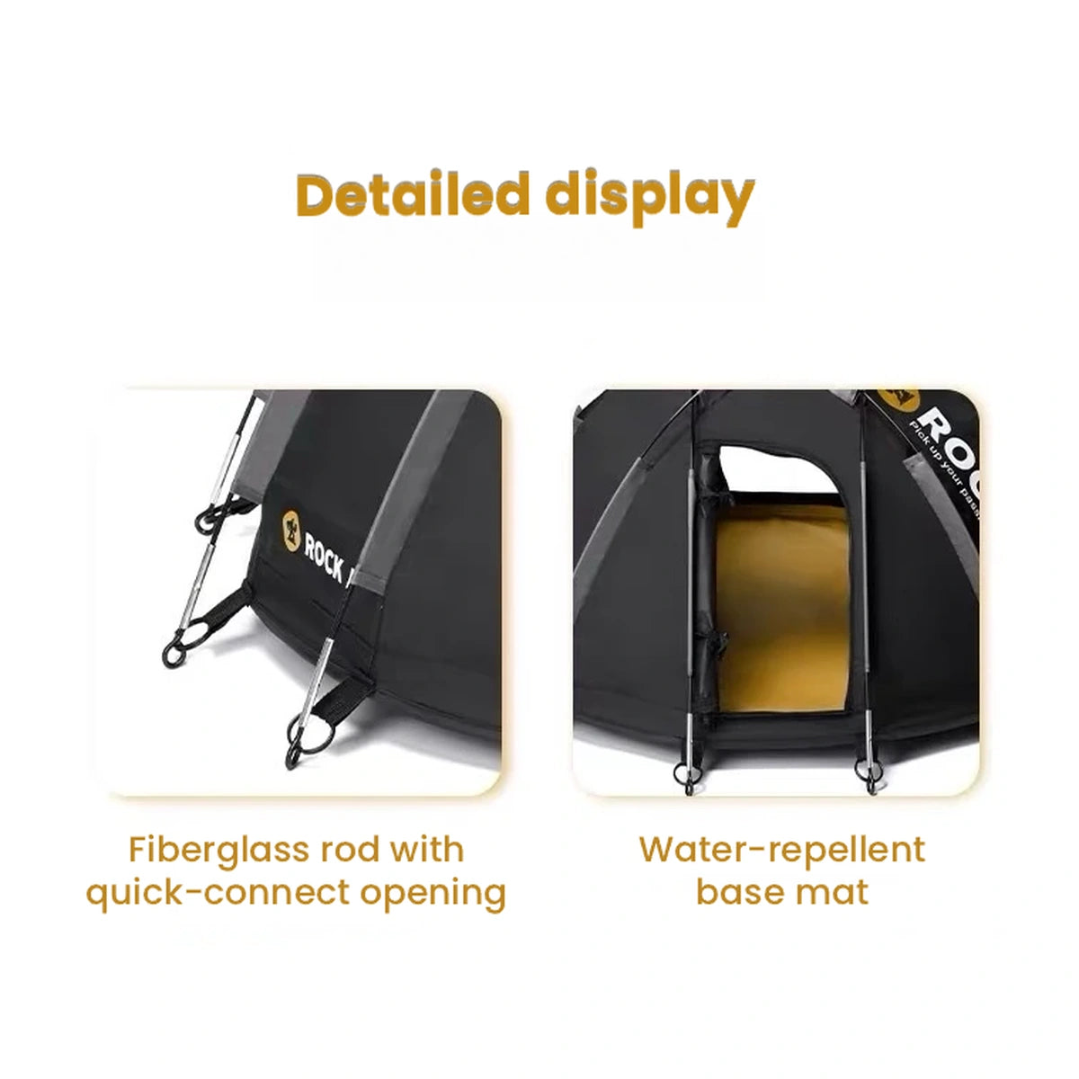 RockApe dog tent pole and mesh detail panels