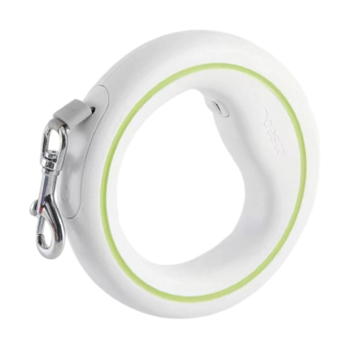 White and green Moestar UFO retractable dog leash