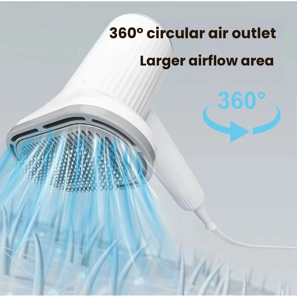 Dog dryer circular airflow illustration