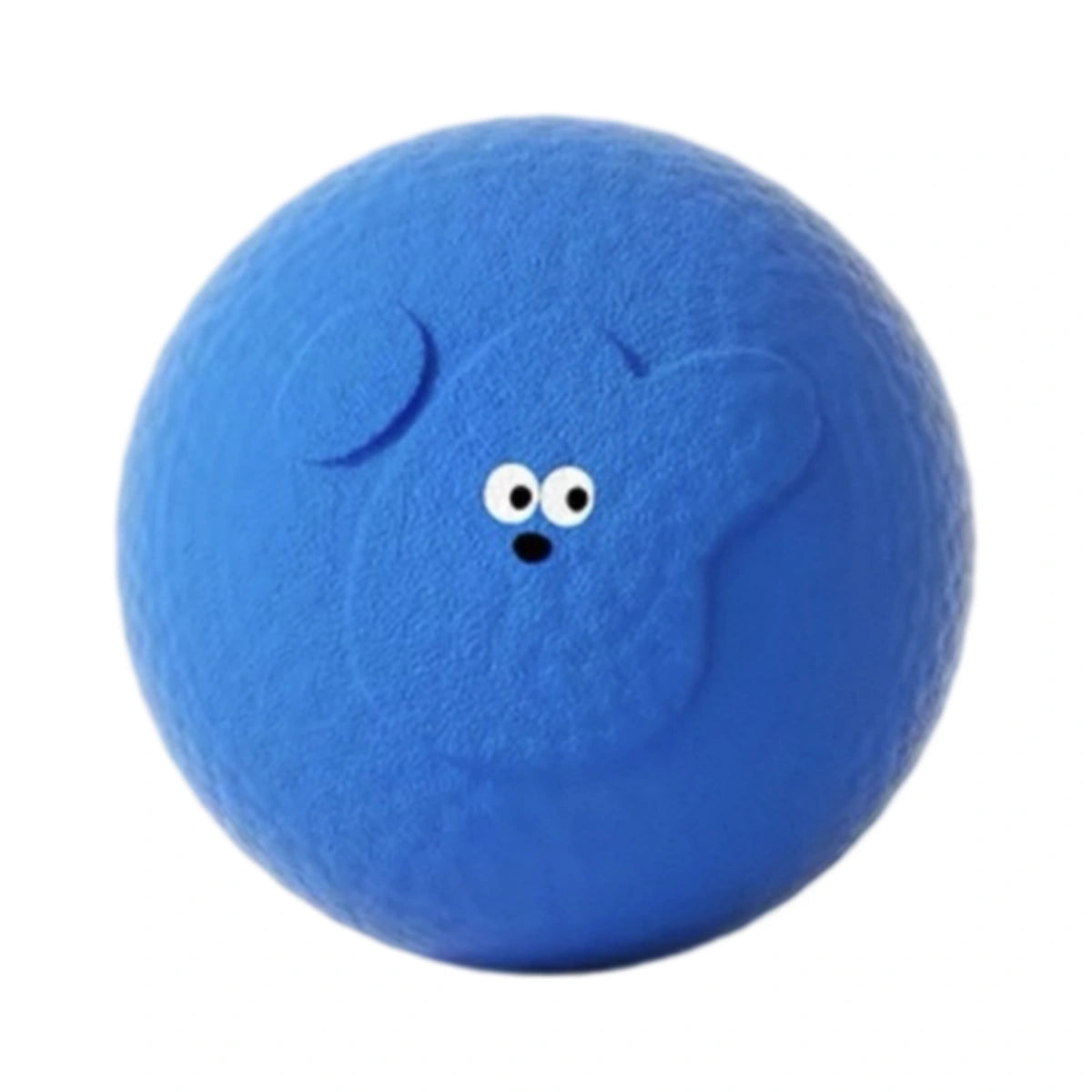 Blue Roroarrr bouncy dog ball on white background