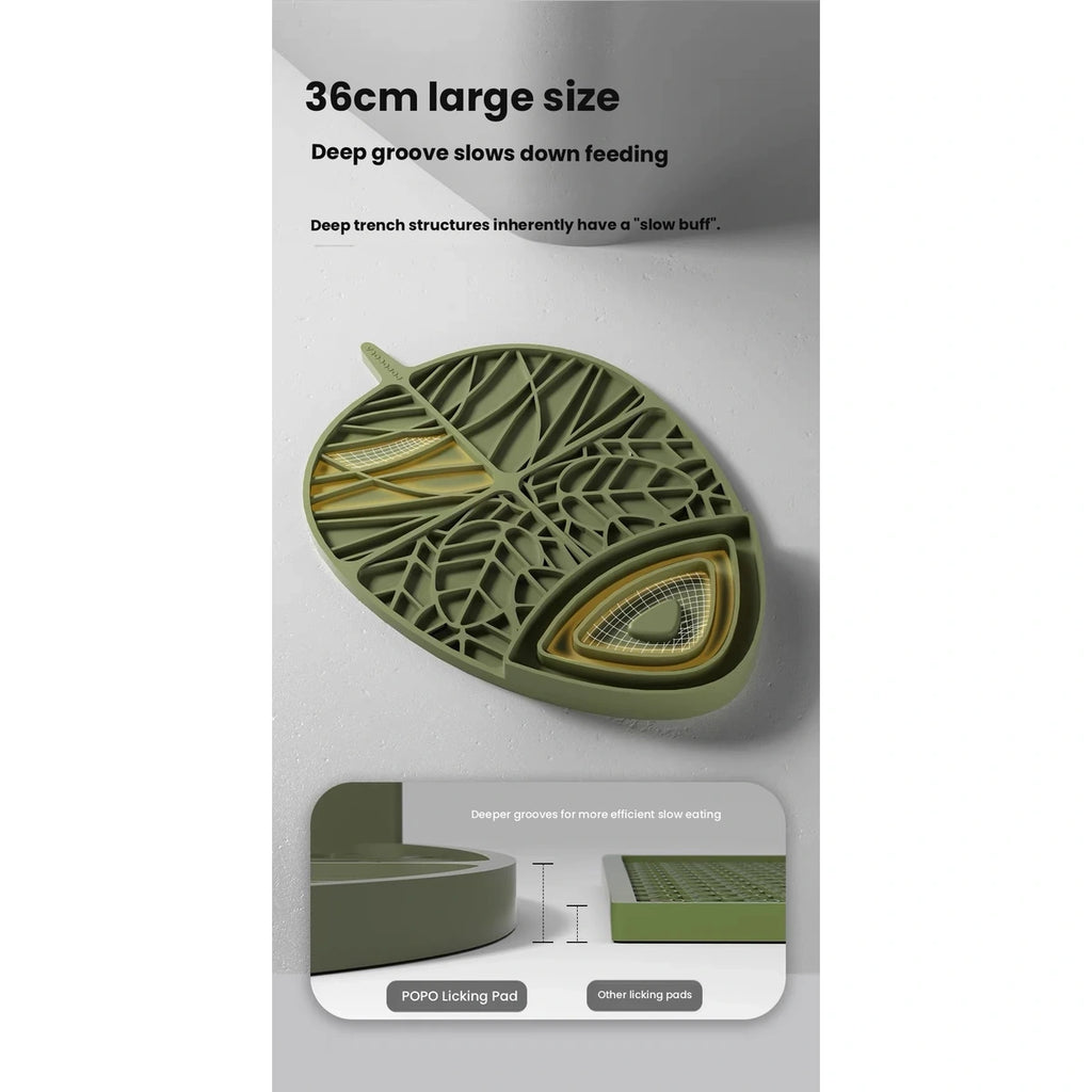 POPOCOLA lick mat size diagram and scale comparison