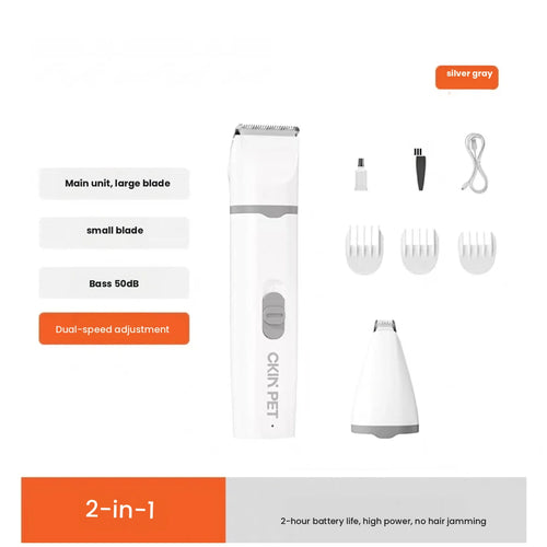 White Ckin Pet multi-function clippers with attachments