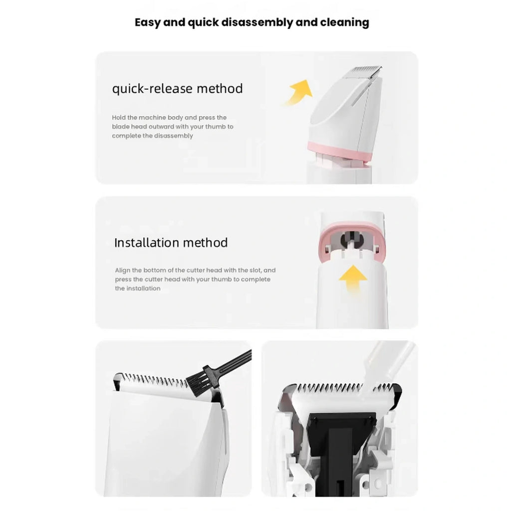 Diagram showing quick-release blade on Ckin Pet clipper