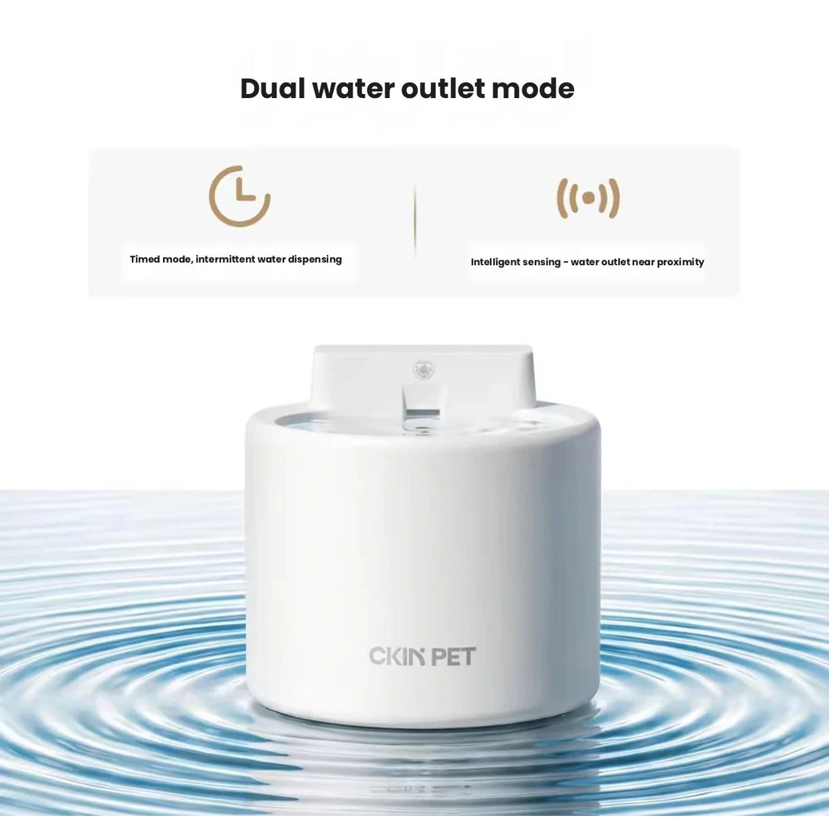 Ckin Pet ceramic fountain sensing area diagram