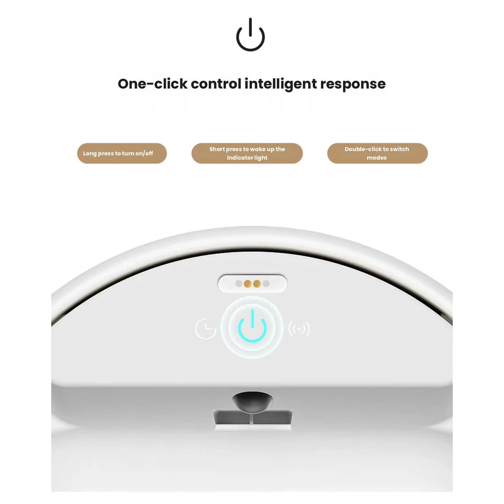 Close-up of Ckin Pet fountain illuminated power button