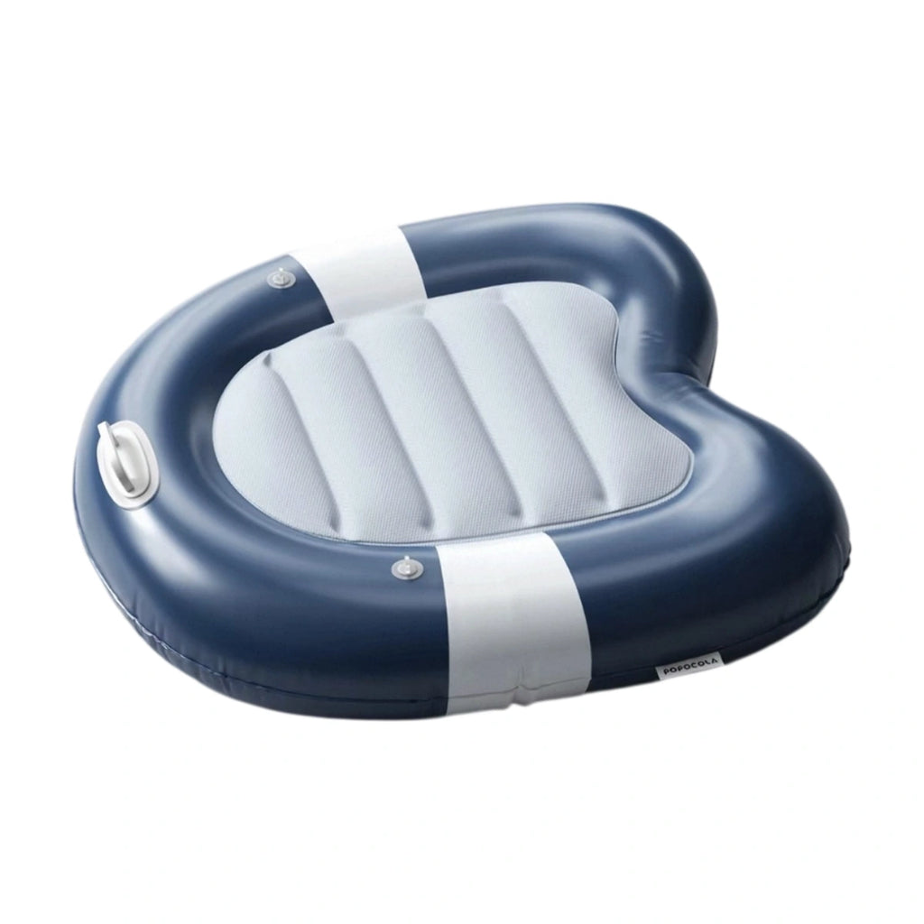POPOCOLA dog pool float: blue inflatable dog pool float from above