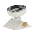 IPAWSPACE raised pet bowl: white raised bowl with stainless steel dish