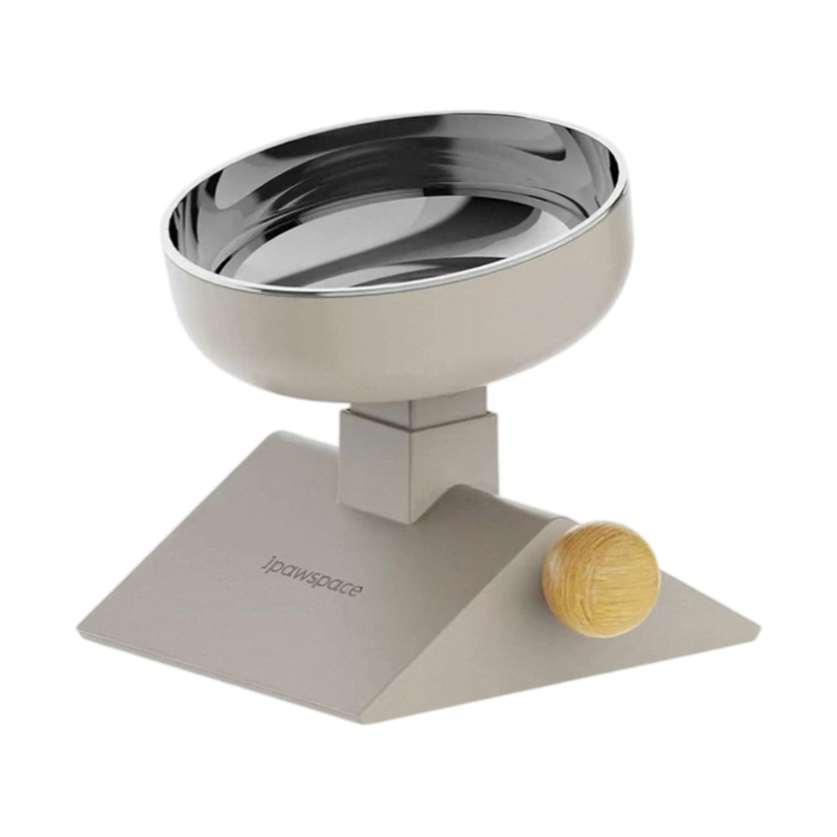 IPAWSPACE raised pet bowl: grey raised bowl with stainless steel dish