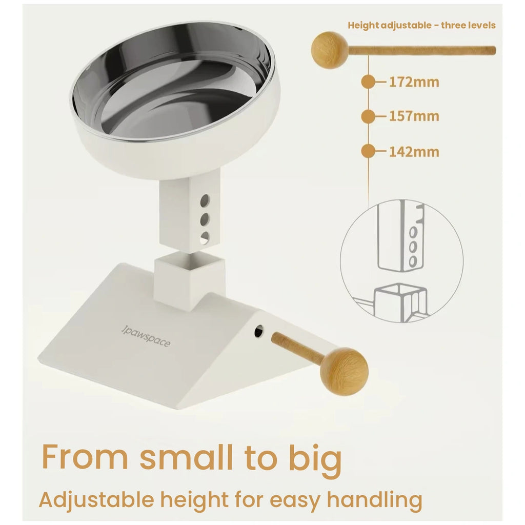 IPAWSPACE raised pet bowl: stand height adjustment detail
