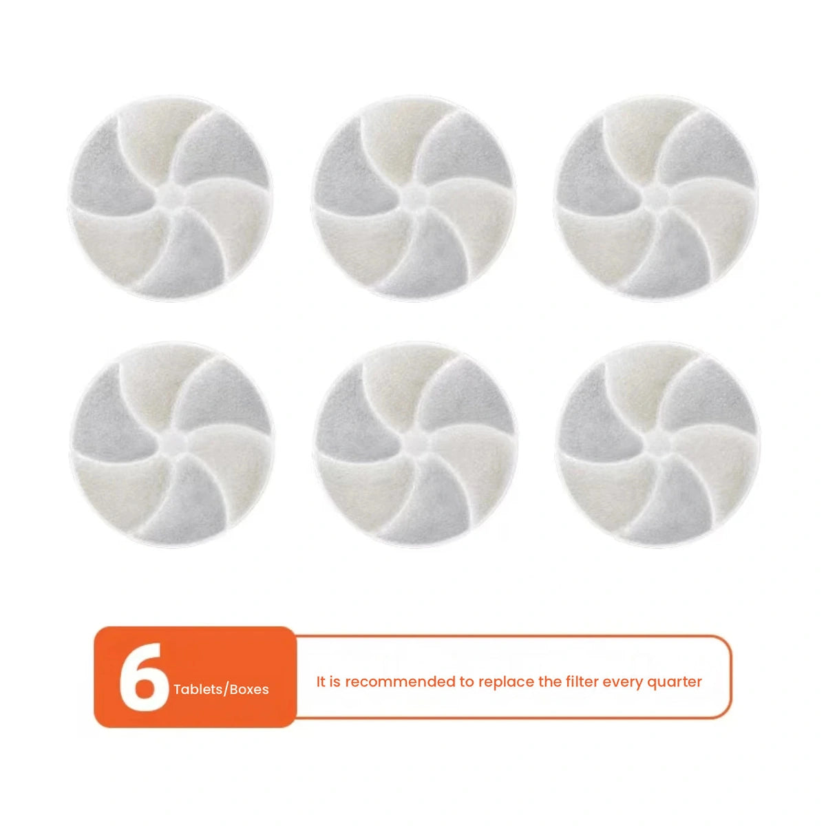 Ckin Pet cat fountain: six circular replacement fountain filters