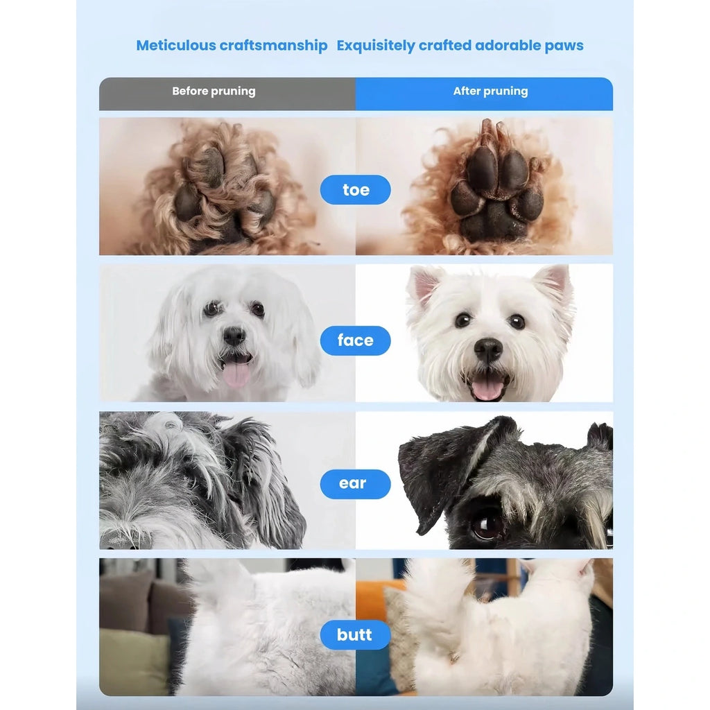Oneisall mini paw trimmer: small-area pet grooming examples