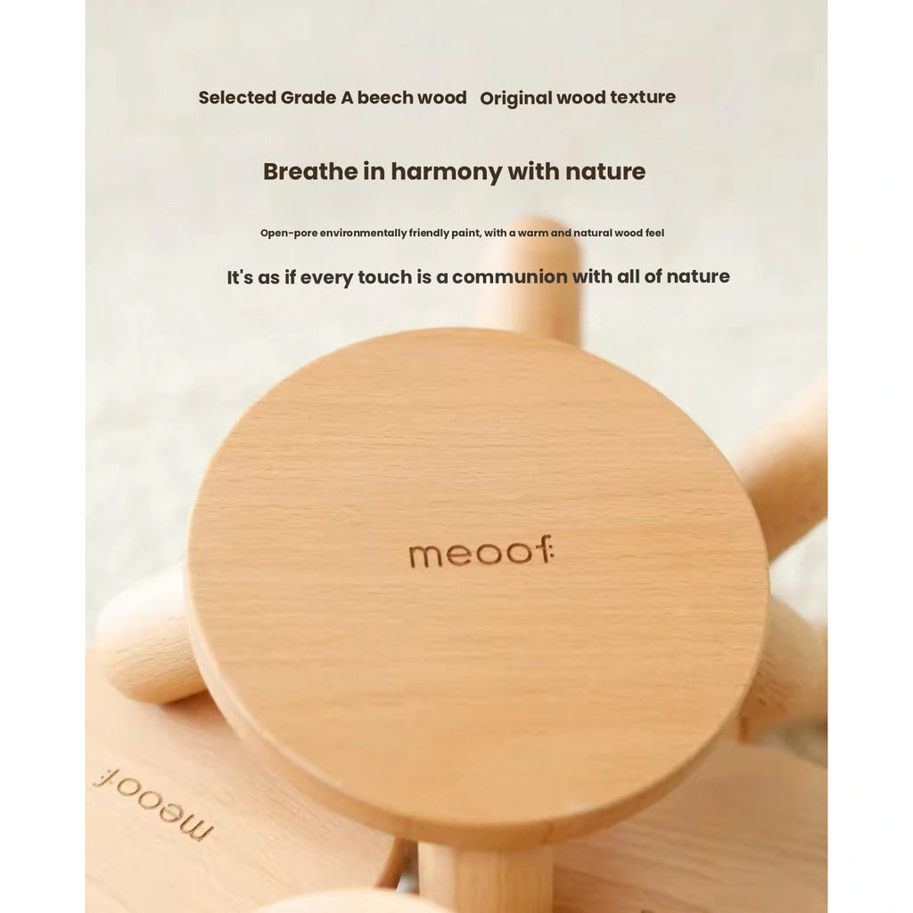 Meoof Gulu pet bowl: wooden leg and base close-up