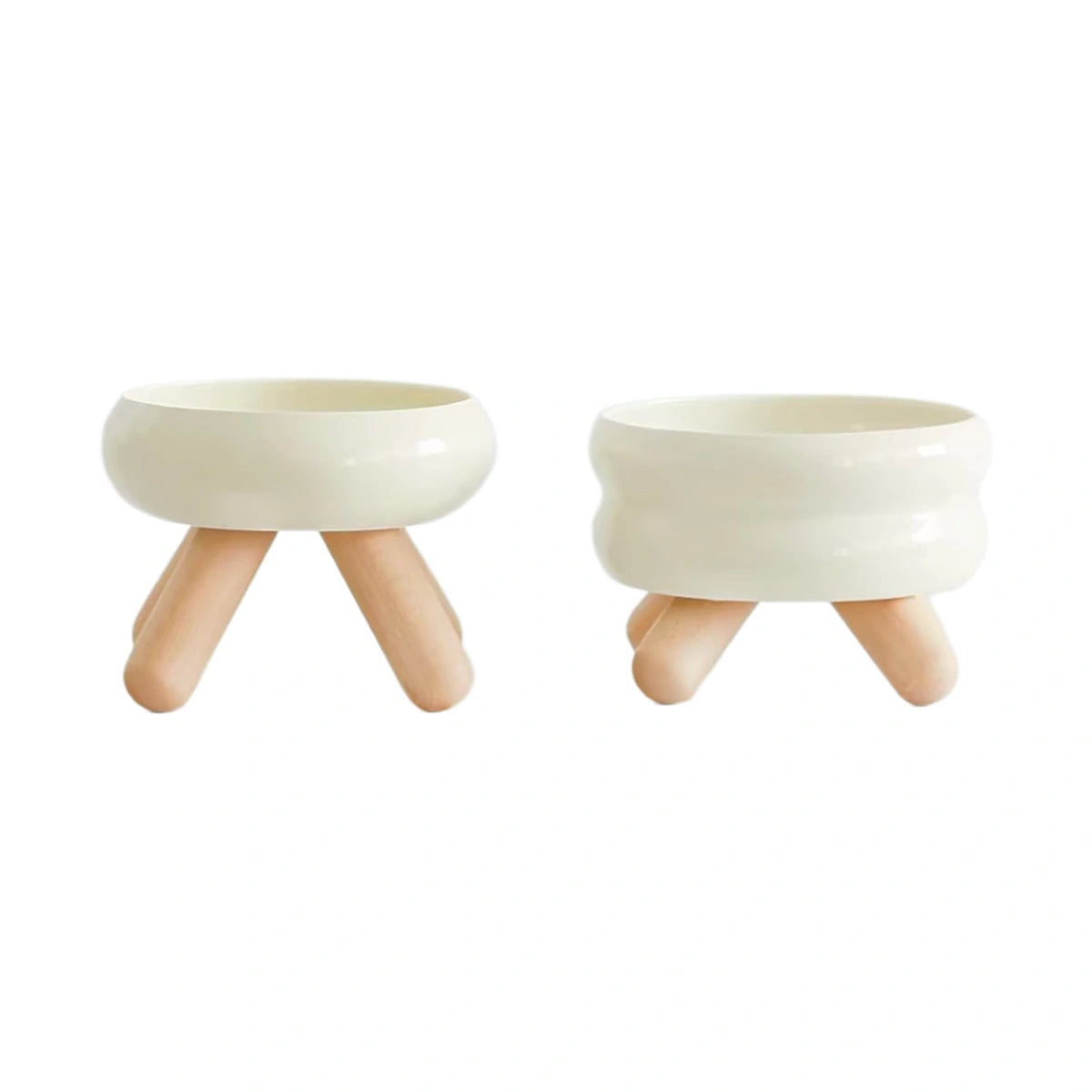 Meoof Gulu pet bowl: white Gulu raised ceramic bowls