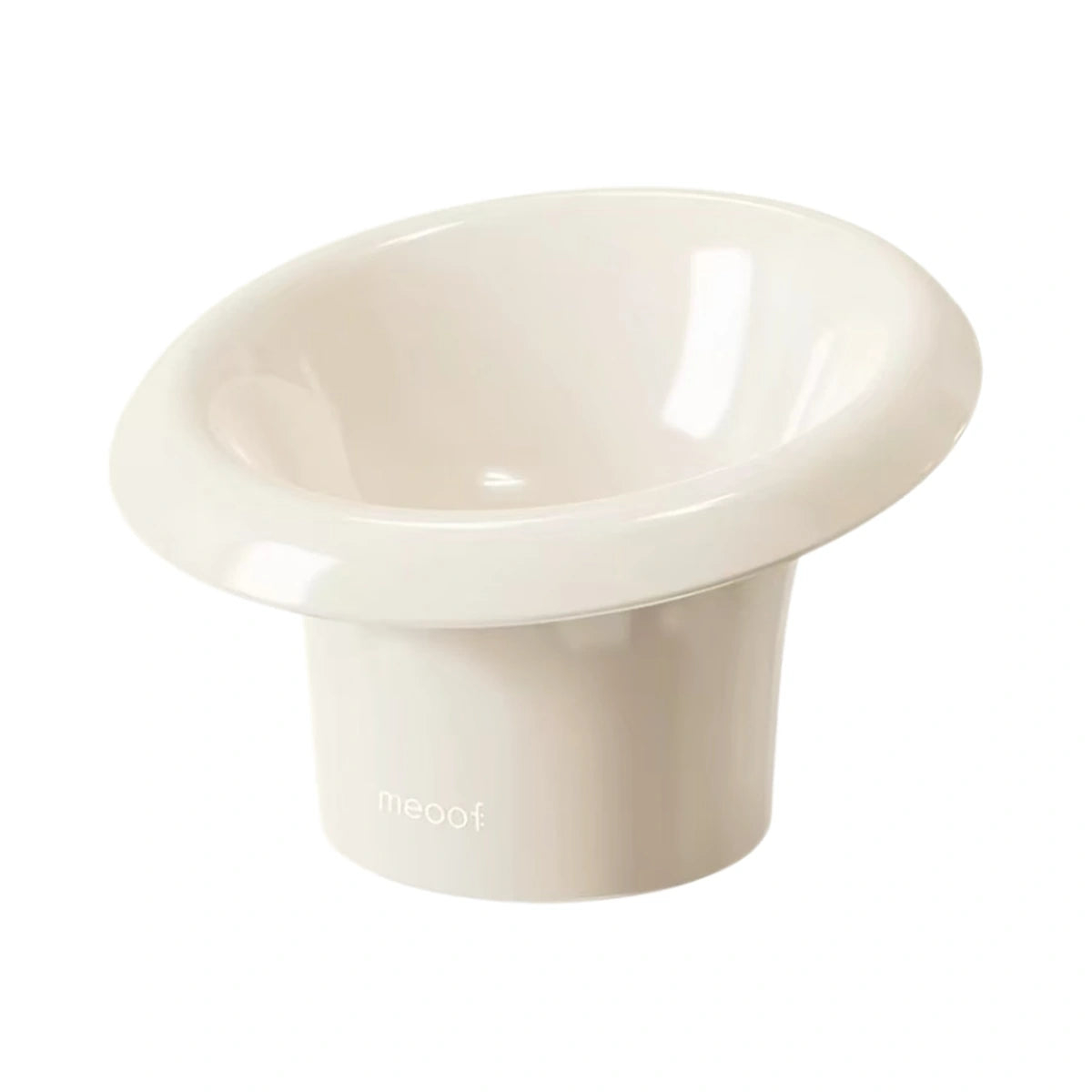 Meoof Fafa pet bowl: white Fafa raised ceramic bowl