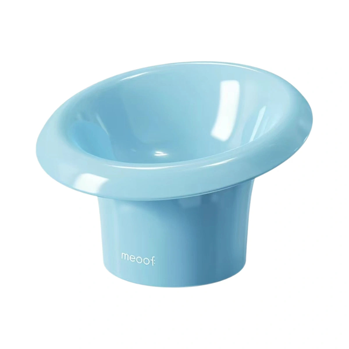 Meoof Fafa pet bowl: blue Fafa raised ceramic bowl