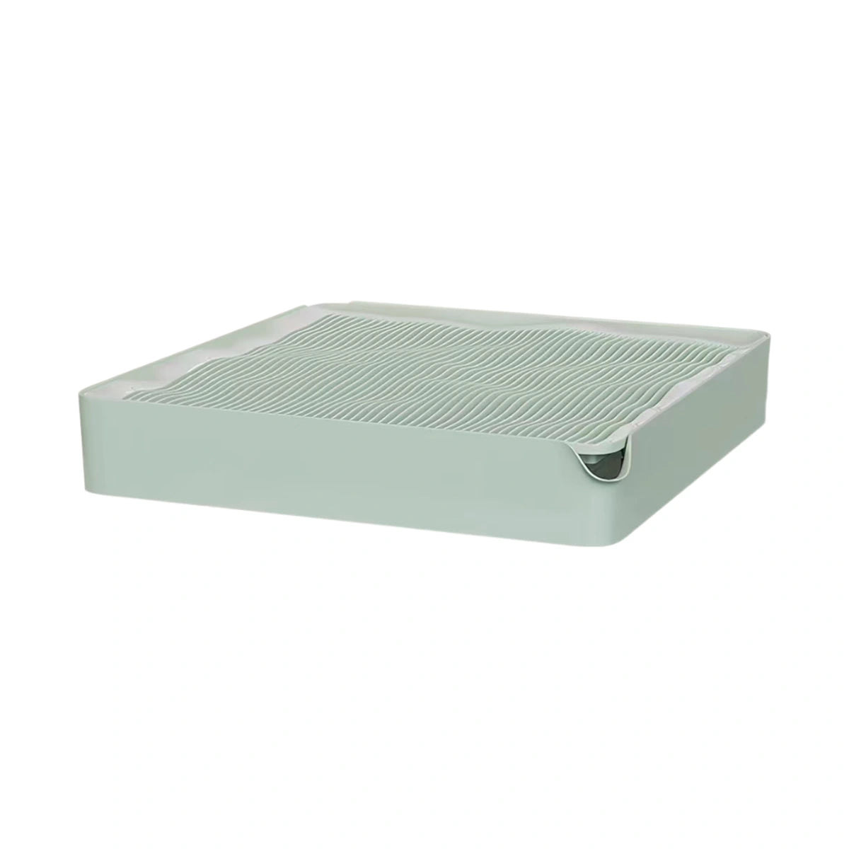 Meoof cat litter ramp: green ridged cat litter ramp