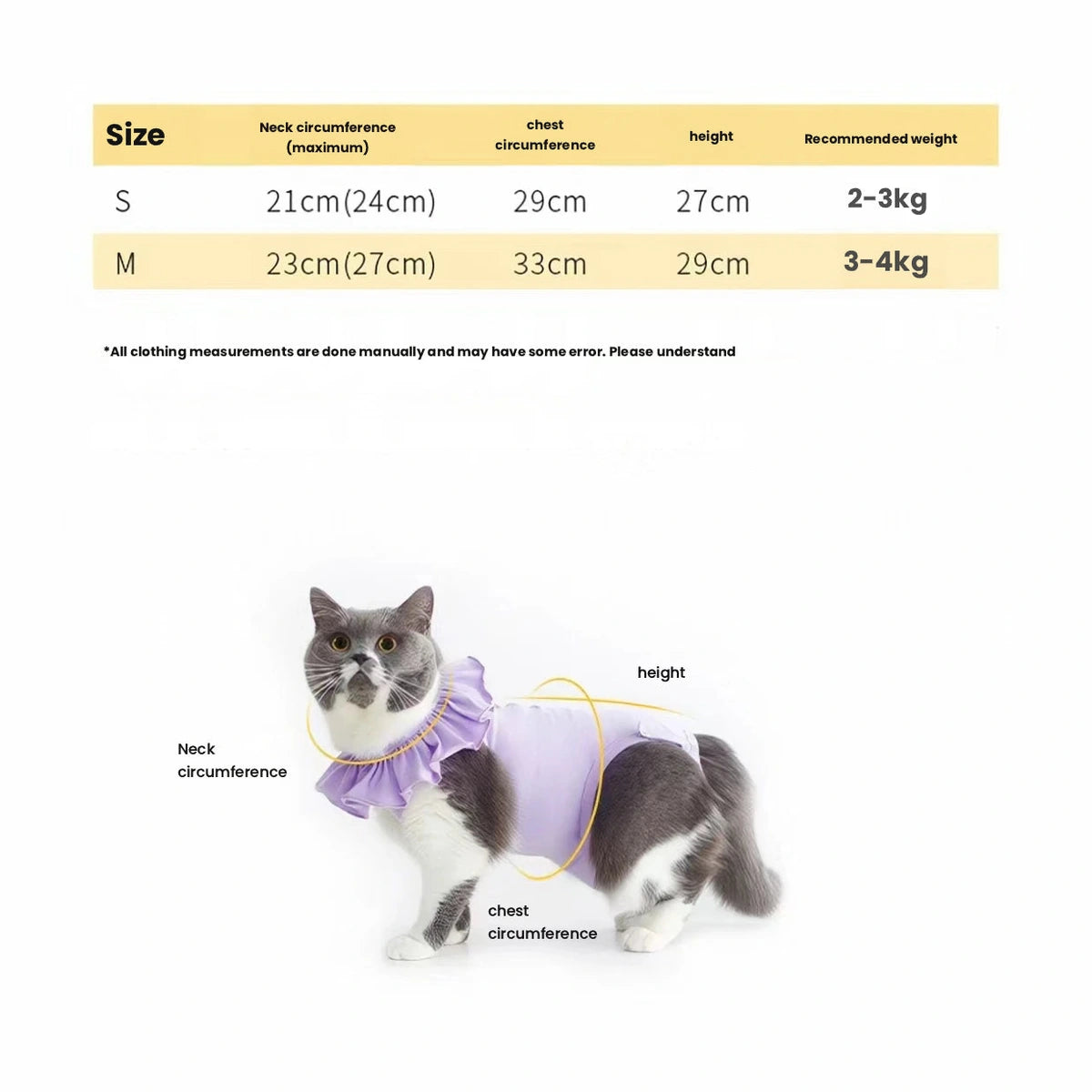 Meoof cat suit supplier sizing chart