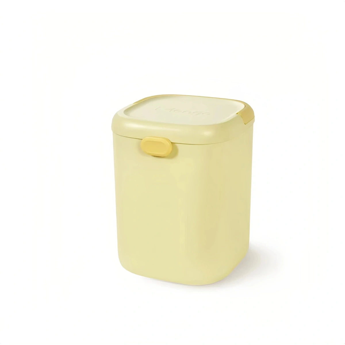 Yellow Mango pet food storage bin with front lid