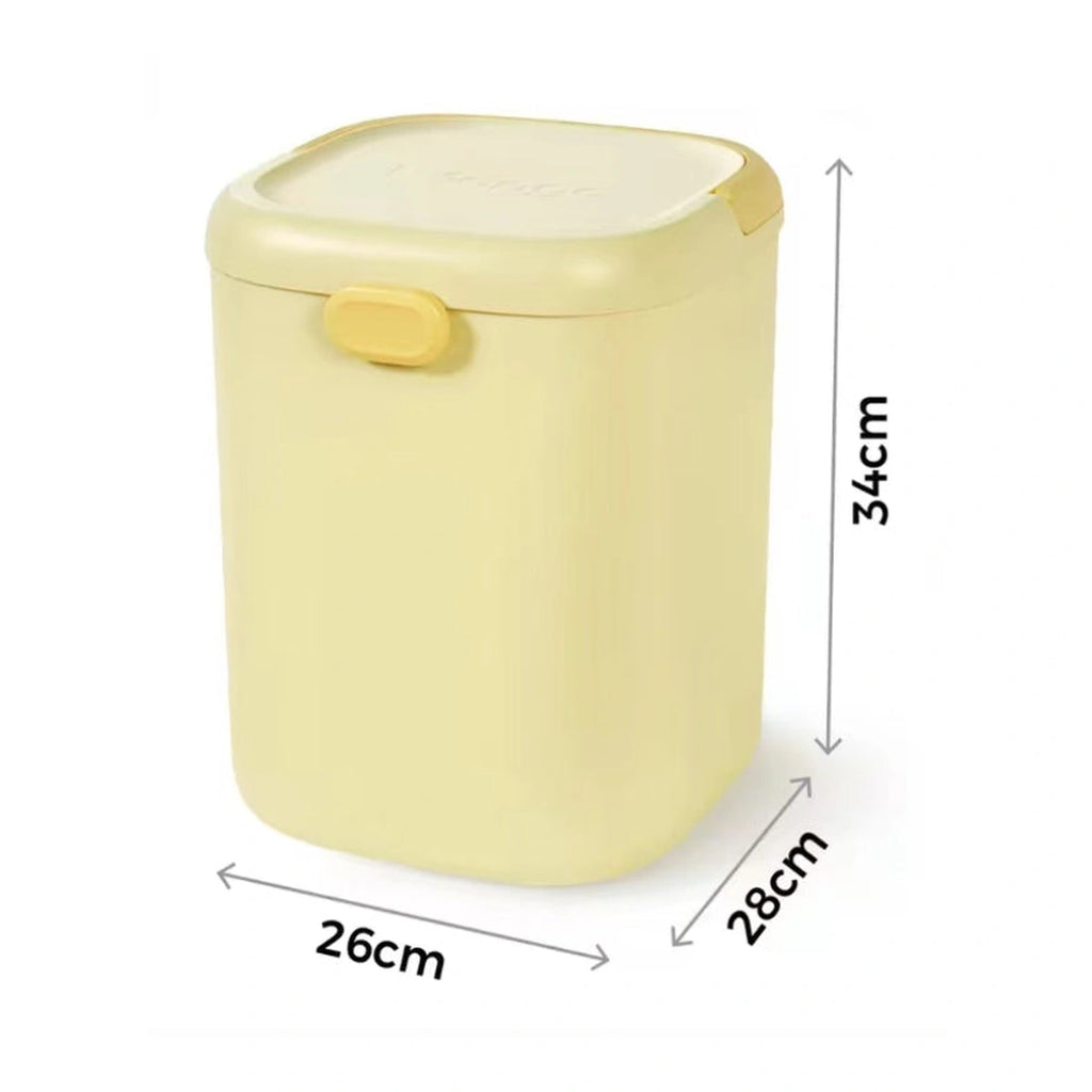 Yellow Mango food bin with dimensions