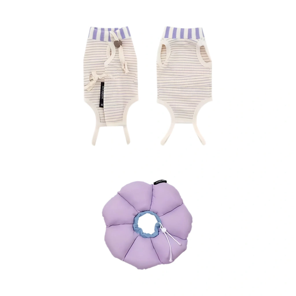 HiDREAM brown and purple cat bodysuit and collar pieces