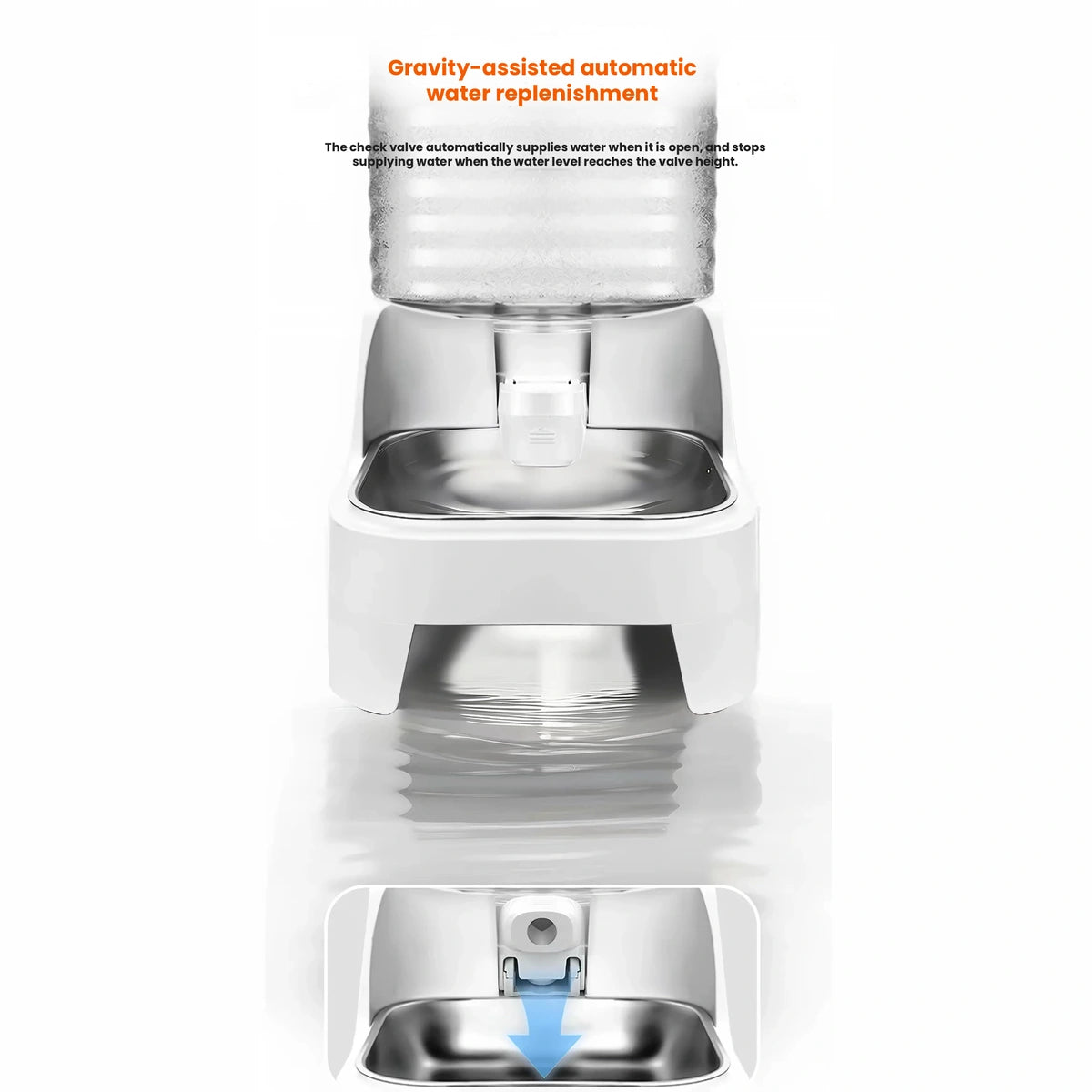 Front view of tall UXZ elevated fountain
