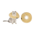 Yellow HiDREAM donut collar on a white cat