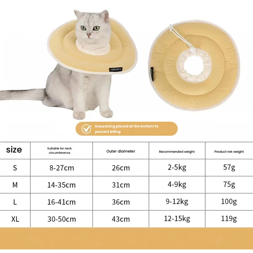 HiDREAM yellow donut collar measurement chart