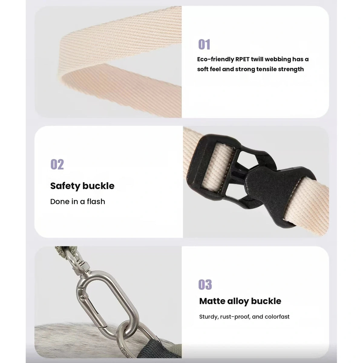 HiDREAM harness buckle and clip details
