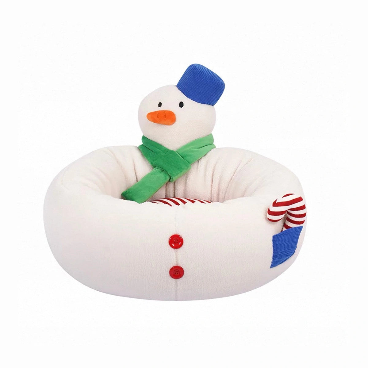 ZEZE snowman plush pet nest with round opening