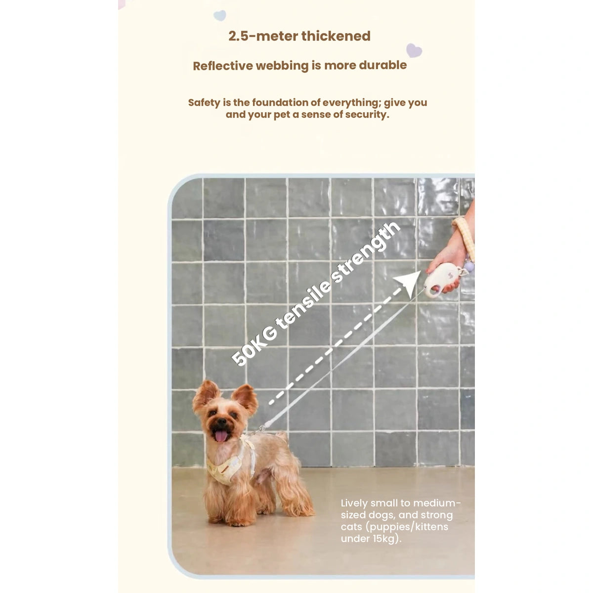 TuffHound retractable leash used while walking a dog outdoors
