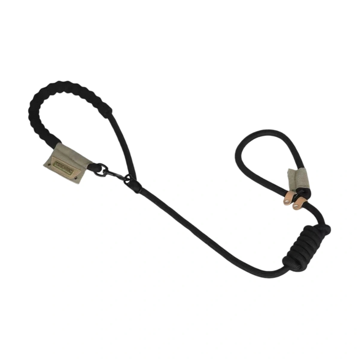 Touchdog black rope slip lead with adjustable neck loop