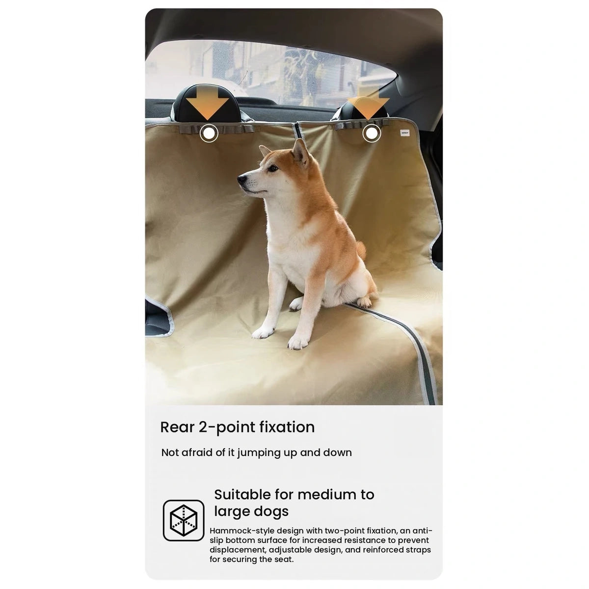 HiDREAM seat cover shown over a vehicle rear seat