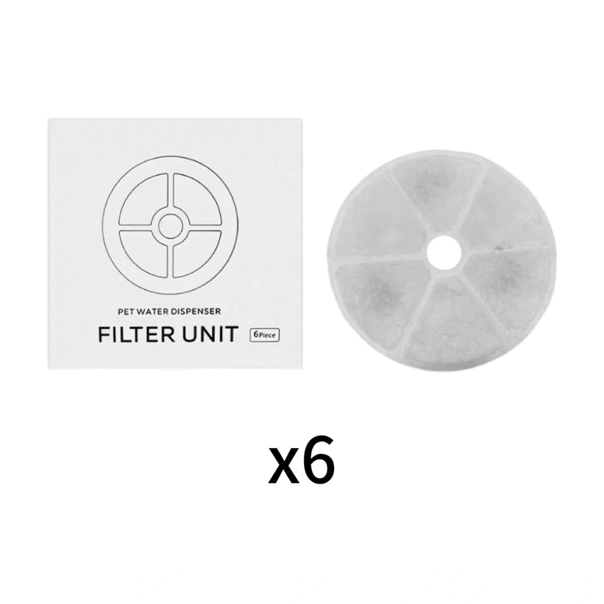 Six TOPETBAY replacement filter pieces pictured separately
