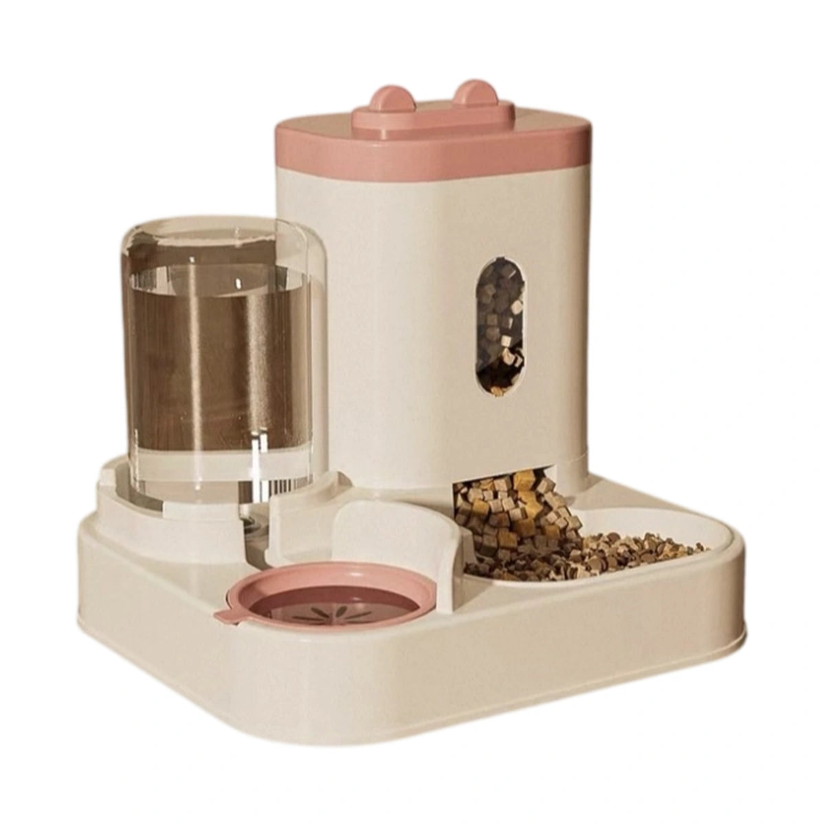Easyall food and water dispenser in pink