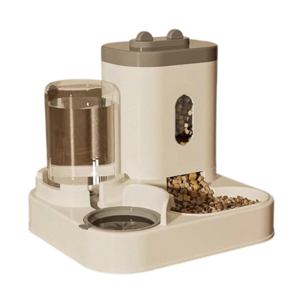 Easyall food and water dispenser in grey