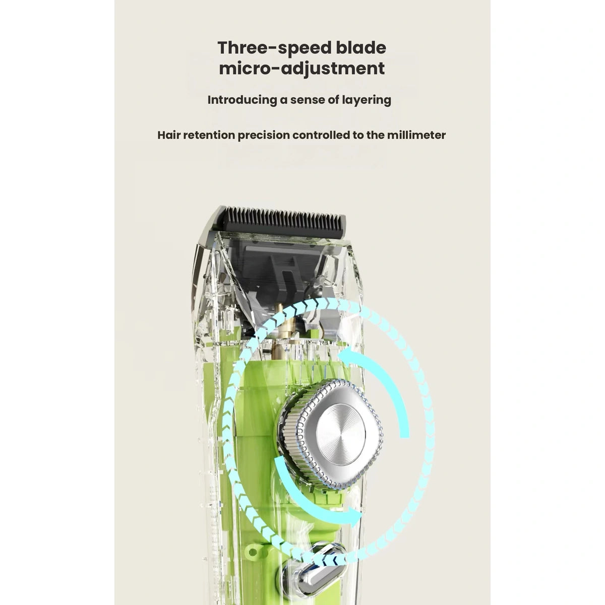Blade-adjustment details on the green Pukaco clipper