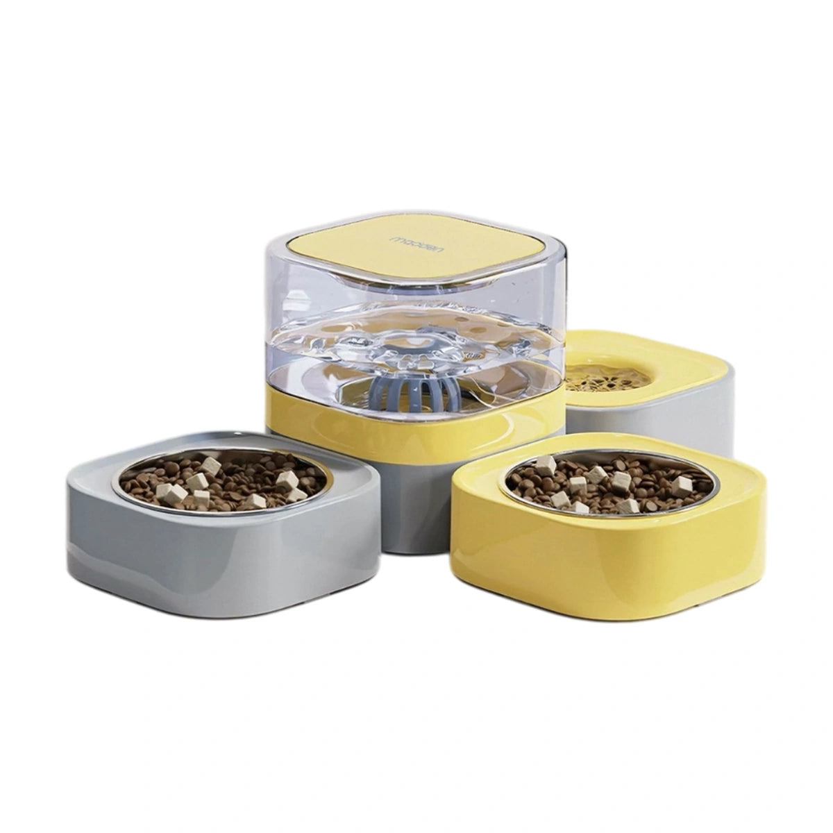 Yellow Madden station with three serving bowls