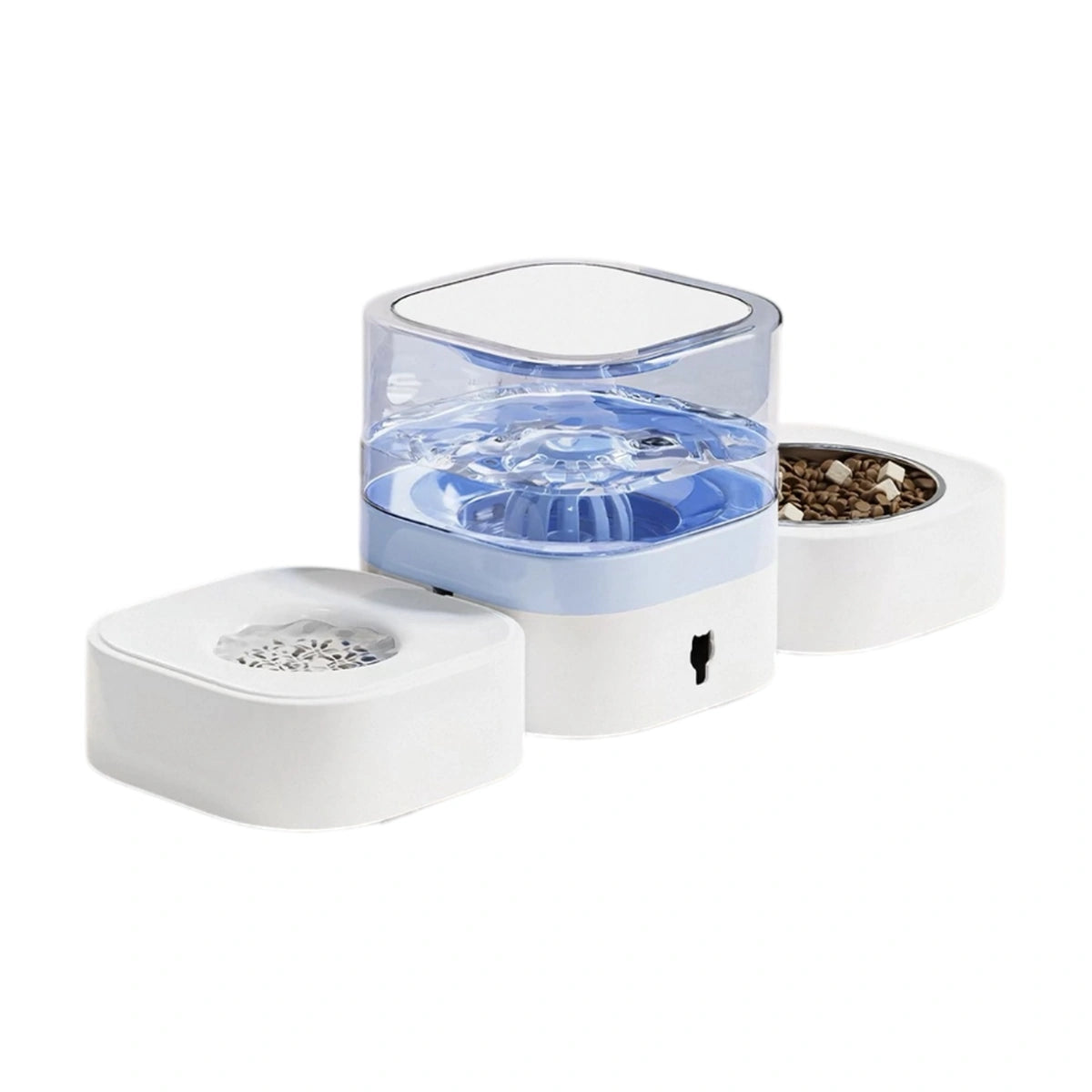 Blue Madden station with two bowls