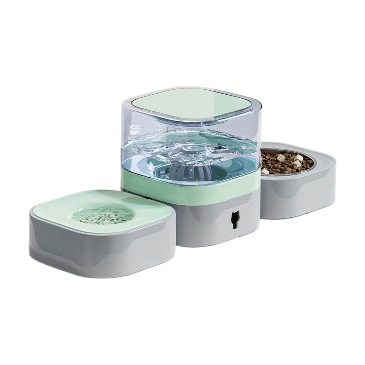 Green Madden station with two bowls