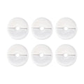 Six round white Madden replacement filter discs for a pet water fountain