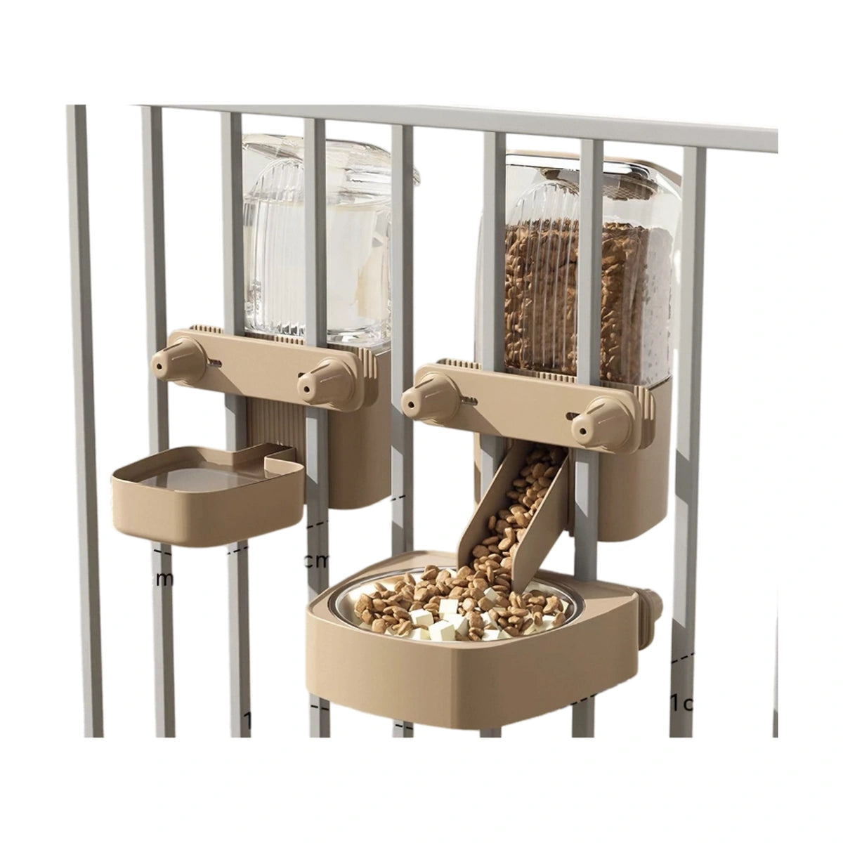 Brown Hipidog pet food and water dispensers