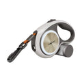 Voocoo retractable dog lead with light-coloured housing and a metal clip