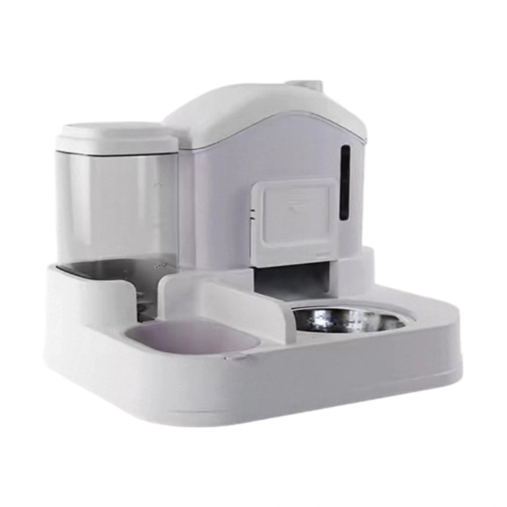 Purple DONGLIN Snow House feeding set with a food hopper and water bottle
