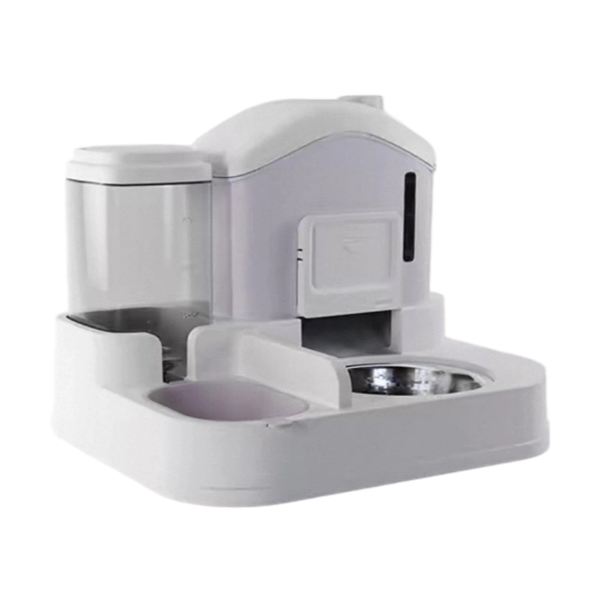 Purple DONGLIN Snow House feeding set with a food hopper and water bottle