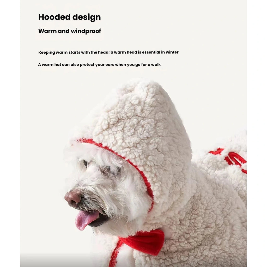 Close-up of the hood and red edge trim on the Petstar cape