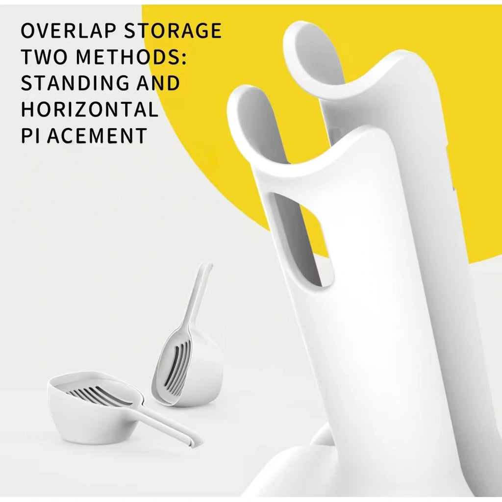 Upright and horizontal storage positions for the inFluffy scoop